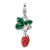 3-D Enameled Strawberry Charm in Sterling Silver