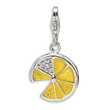 Amore La Vita Sterling Silver 3-D Yellow Enamel Lemon Wedge Charm hide-image