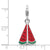 3-D Enameled Watermelon Wedge Charm in Sterling Silver