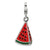 3-D Enameled Watermelon Wedge Charm in Sterling Silver