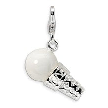 Amore La Vita Sterling Silver 3-D Enameled Ice Cream Cone Charm hide-image