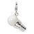 3-D Enameled Ice Cream Cone Charm in Sterling Silver