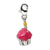 3-D Enameled Cupcake & Candle Charm in Sterling Silver