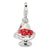 3-D Enameled Parfait and Spoon Charm in Sterling Silver