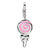 3-D Enameled Pink Lollipop Charm in Sterling Silver