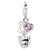 CZ I Love Cats Charm in Sterling Silver