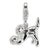 3-D Polished Kitten & Ball Charm in Sterling Silver