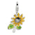 3-D Enameled Sunflower Charm in Sterling Silver