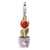 3-D Red Enamel Potted Tulip Flower Charm in Sterling Silver