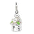 3-D Enameled Thank You Flowers Charm in Sterling Silver