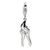3-D Polishing Pruning Shears with Charm in Sterling Silver