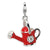 Amore La Vita Sterling Silver 3-D Enameled Red Watering Can Charm hide-image