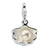Enameled Shell FW Cultured Pearl Charm in Sterling Silver
