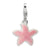 Enameled Pink Sparkle Starfish Charm in Sterling Silver