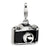 Enamel Swarovski Element Camera Charm in Sterling Silver