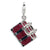 3-D Enameled Fuschia Luggage Charm in Sterling Silver