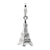 3-D Enamel Swarovski Element Eiffel Tower Charm in Sterling Silver