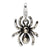 3-D Antiqued Spider Charm in Sterling Silver