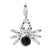 3-D Enameled Spider Charm in Sterling Silver