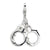 3-D Polished Movable Hand Cuffs Charm in Sterling Silver