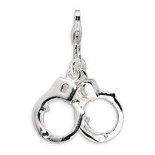 Amore La Vita Sterling Silver 3-D Polished Movable Hand Cuffs Charm hide-image