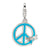 Enamel Peace Sign with Dragonfly Charm in Sterling Silver