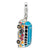3-D Enameled Hippie Bus Charm in Sterling Silver