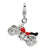 3-D Enameled Motorcycle Charm in Sterling Silver