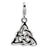 Polished Trinity Knot Charm in Sterling Silver