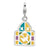 3-D Enameled Stain Glass Window Charm in Sterling Silver