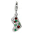 Mulitcolor CZ Stocking Charm in Sterling Silver