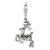 3-D Polished Reindeer Charm in Sterling Silver