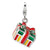 3-D Enameled Gift Box Charm in Sterling Silver