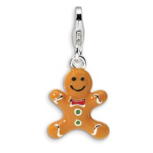 Amore La Vita Sterling Silver 3-D Enameled Gingerbread Cookie Charm hide-image