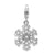 Glass Stone Snowflake Charm in Sterling Silver