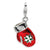3-D Enameled Red Mitten Charm in Sterling Silver