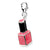 3-D Enameled Pink Nail polish Bottle Charm in Sterling Silver