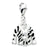 Click-on CZ Enamel Zebra Jacket Charm in Sterling Silver
