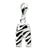 Click-on CZ Enamel Zebra Pants Charm in Sterling Silver