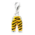 Click-on CZ Enamel Tiger Pants Charm in Sterling Silver