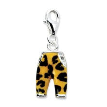 Amore La Vita Sterling Silver Click-on CZ Enamel Leopard Pants Charm hide-image