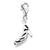 Click-on CZ Enamel Zebra High Heel Charm in Sterling Silver