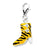 Click-on CZ Enamel Tiger High Heel Boot Charm in Sterling Silver