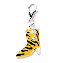 Amore La Vita Sterling Silver Click-on CZ Enamel Tiger High Heel Boot Charm hide-image