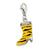 Click-on CZ Enamel Tiger High Heel Boot Charm in Sterling Silver
