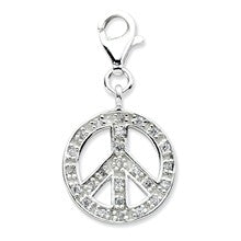 Amore La Vita Sterling Silver Click-on CZ Polished Peace Charm hide-image
