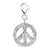 Click-on CZ Polished Peace Charm in Sterling Silver