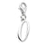Number 0 Charm in Sterling Silver
