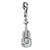 3-D Antiqued Violin Charm in Sterling Silver