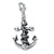 3-D Antiqued Anchor & Rope Charm in Sterling Silver